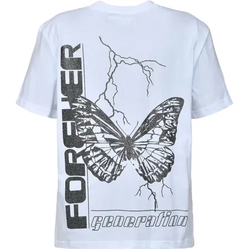 Glitter Print Tee Bright White , female, Sizes: L, S, M, XS - Sofie Schnoor - Modalova