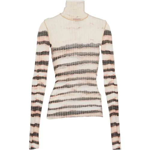 Long Sleeve Striped Turtleneck , female, Sizes: L - Jean Paul Gaultier - Modalova