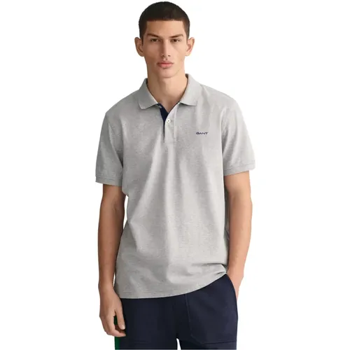 Kontrast Piqué Polo Shirt , Herren, Größe: 5XL - Gant - Modalova