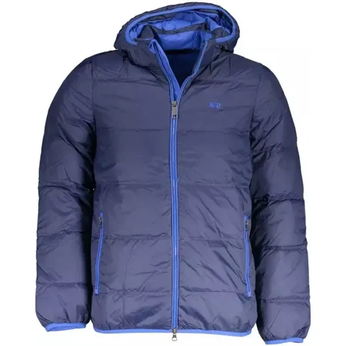 Elegante Jacke mit Abnehmbarer Kapuze in Blau , Herren, Größe: 2XL - LA MARTINA - Modalova