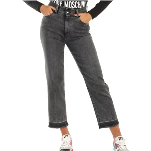 Damen Jeans mit rohem Schnitt , Damen, Größe: W28 - Moschino - Modalova