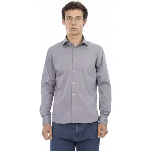 Cotton Slim Shirt with Italian Collar , male, Sizes: M, 2XL, XL, S, L, 4XL, 3XL - Baldinini - Modalova