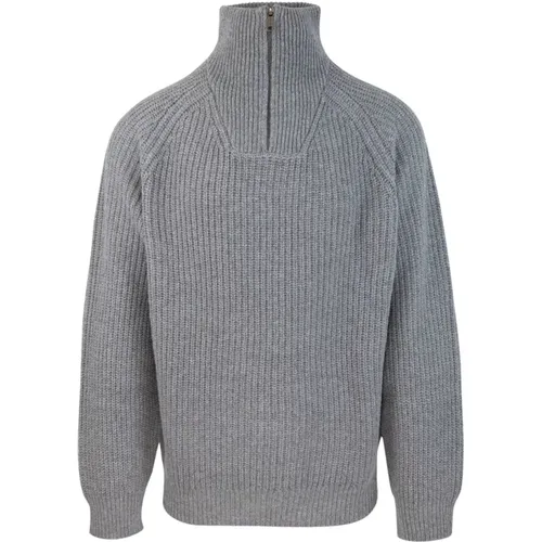 Grey Ribbed Half Zip Sweater , male, Sizes: M - Carhartt WIP - Modalova