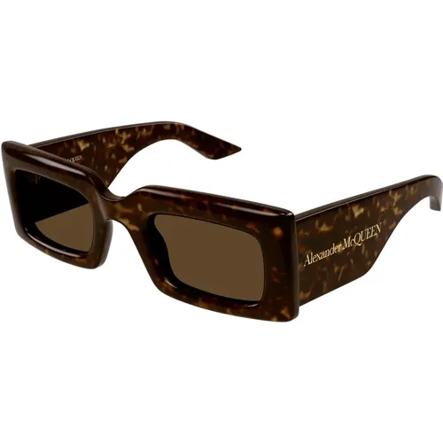 Havana/Green Sunglasses , female, Sizes: 50 MM - alexander mcqueen - Modalova