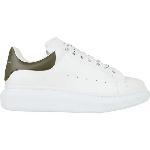Weiße Khaki Leder Sneakers , Herren, Größe: 45 EU - alexander mcqueen - Modalova