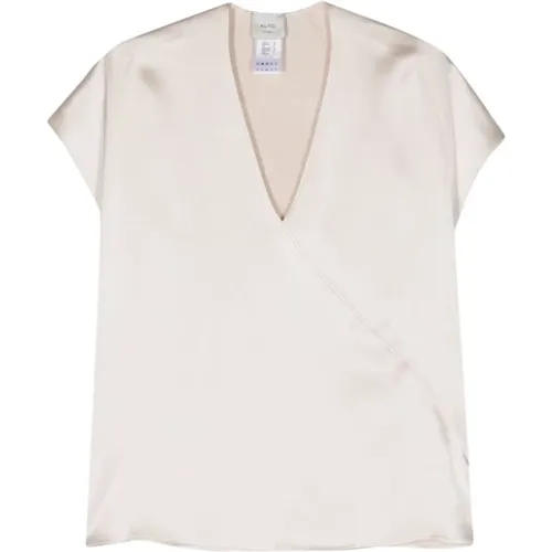 Satin Shirt Blouse , female, Sizes: S, L - Alysi - Modalova