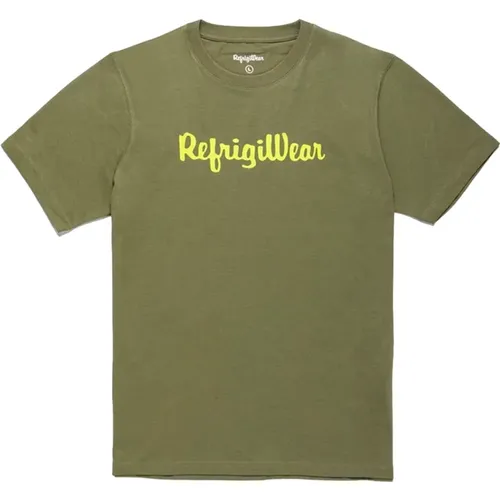 Baumwoll-T-Shirt mit Kontrastlogo - RefrigiWear - Modalova