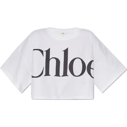 Short `oversize` t-shirt , female, Sizes: XS, L, S, M - Chloé - Modalova