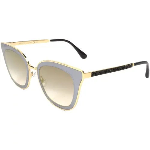 Golden Metal Frame Sunglasses with UV , female, Sizes: ONE SIZE - Jimmy Choo - Modalova