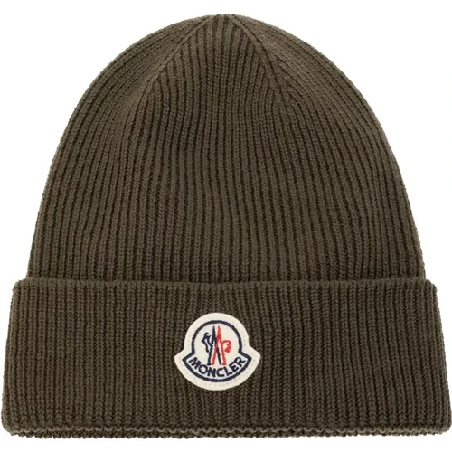 Wool beanie , male, Sizes: ONE SIZE - Moncler - Modalova