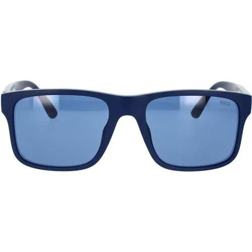 Sportliche Sonnenbrille mit Blauen Gläsern,Rechteckige Sonnenbrille - Ralph Lauren - Modalova
