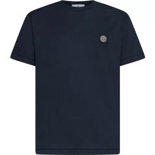 Cotton T-shirt with Logo Patch , male, Sizes: 2XL, S, L - Stone Island - Modalova