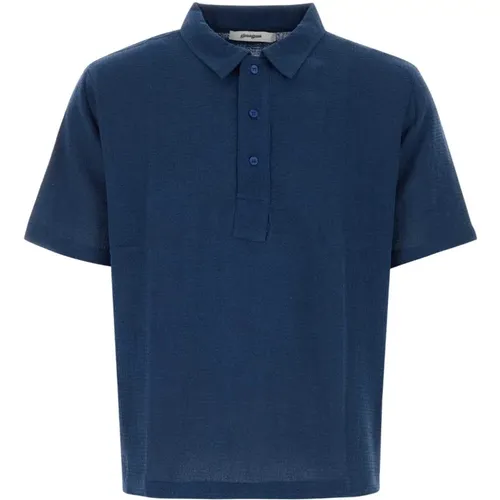 Blaues Baumwoll-Poloshirt , Herren, Größe: L - Gimaguas - Modalova