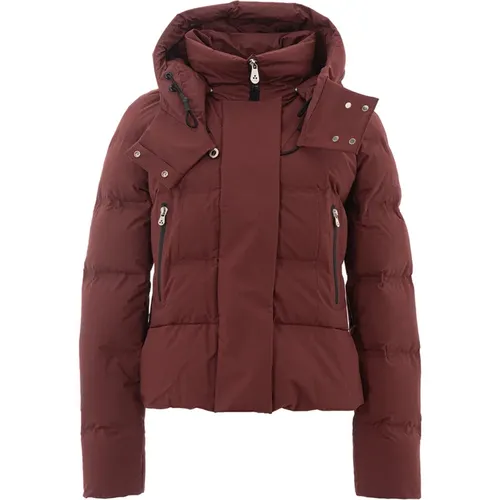 Quilted Cotton Jacket with High Collar and Detachable Hood , female, Sizes: L - Peuterey - Modalova