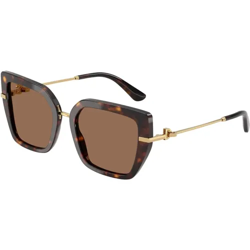 Stylische Sonnenbrille Dg4474 in Braun , Damen, Größe: 53 MM - Dolce & Gabbana - Modalova