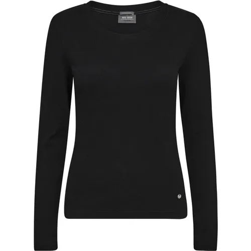 Rib Tee Top Schwarz , Damen, Größe: M - MOS MOSH - Modalova