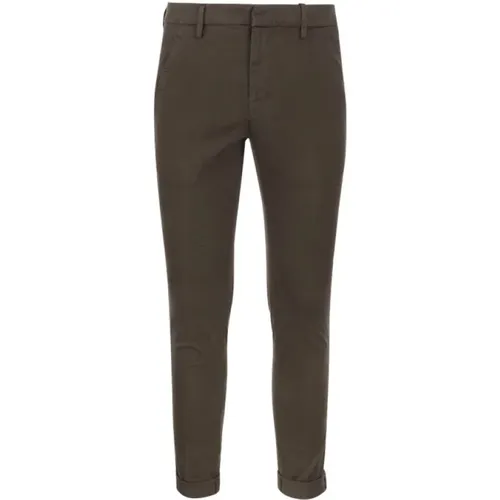 Gaubert - Slim-fit Gabardine Trousers , male, Sizes: W34, W33, W30, W32, W36, W35 - Dondup - Modalova
