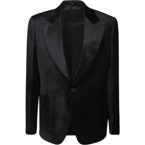 Schwarze Einreiher-Jacke mit Reerskragen - Lardini - Modalova