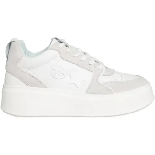 White Leather/Ice Suede Sneakers , female, Sizes: 5 UK, 7 UK, 3 UK, 8 UK, 6 UK, 4 UK - Chiara Ferragni Collection - Modalova