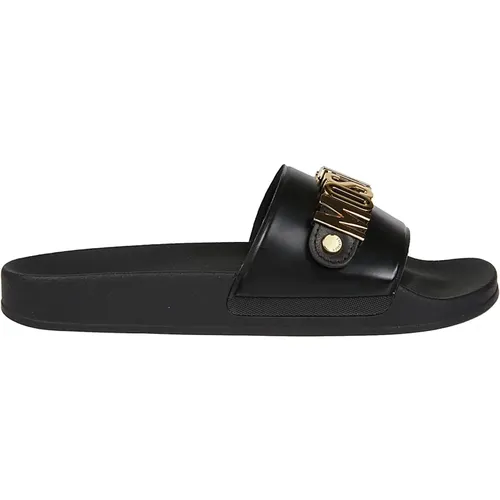 Stylish Pool Sliders , male, Sizes: 8 UK, 7 UK - Moschino - Modalova