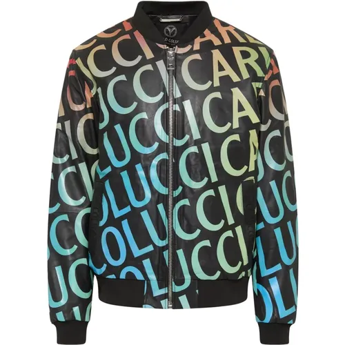 Colorful Logo Leather Blouson , male, Sizes: M, L, 3XL, XL, 2XL - carlo colucci - Modalova