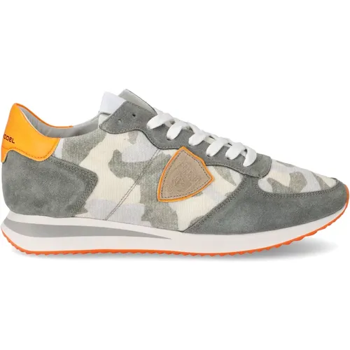 Camouflage Canvas Trpx Sneakers , Herren, Größe: 42 EU - Philippe Model - Modalova