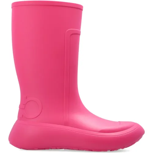 Hot Gancini Logo Ankle Boots , female, Sizes: 6 1/2 UK - Salvatore Ferragamo - Modalova
