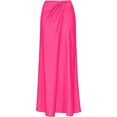 Elegant Hammered Satin Wrap Skirt , female, Sizes: S, XS - pinko - Modalova