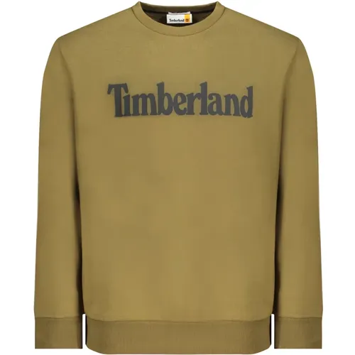 Grüner Sweatshirt mit langen Ärmeln und Druck , Herren, Größe: 3XL - Timberland - Modalova