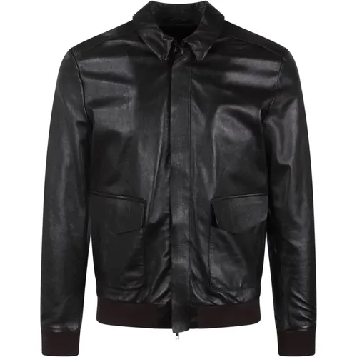 Biker Leather Jacket , male, Sizes: S, M - Brian Dales - Modalova