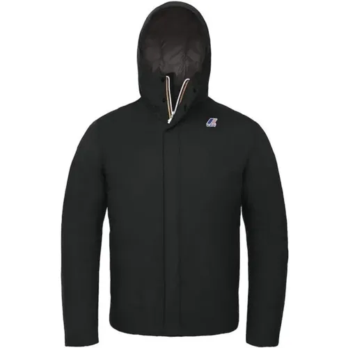 Winddichte Jacke Franck Thermo Plus Schwarz Grau , Herren, Größe: M - K-way - Modalova