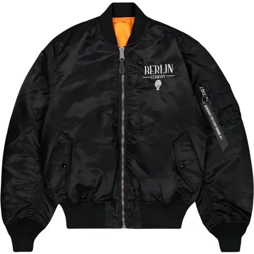 Berlin Candy Nero Bomberjacke , Herren, Größe: L - alpha industries - Modalova