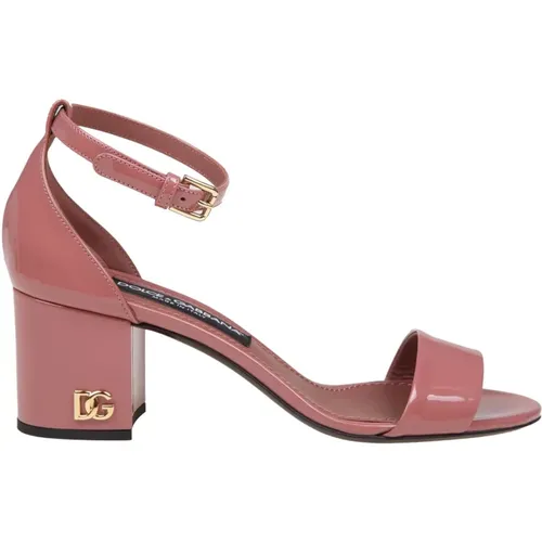 Patent Leather Sandals with Adjustable Strap , female, Sizes: 3 UK, 7 UK, 4 1/2 UK, 6 UK, 5 UK, 5 1/2 UK, 3 1/2 UK, 4 UK, 6 1/2 UK - Dolce & Gabbana - Modalova