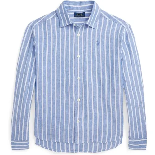 Striped Linen Shirt Light , female, Sizes: XL, 3XL - Polo Ralph Lauren - Modalova