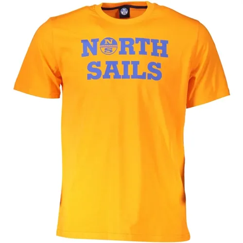 Baumwoll-T-Shirt mit Druck , Herren, Größe: XL - North Sails - Modalova