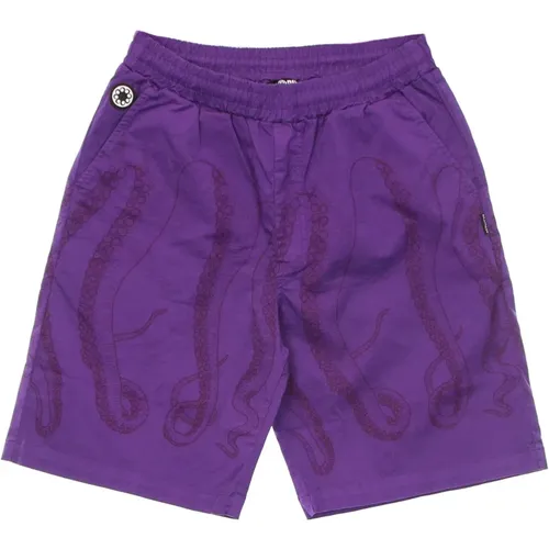 Lila Jogger Shorts mit Elastischem Bund - Octopus - Modalova