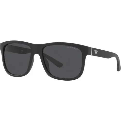 Matte Sonnenbrille mit dunkelgrauen Gläsern - Emporio Armani - Modalova