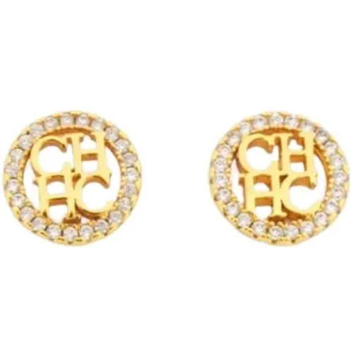 Essentials Medal Earrings with Crystals , female, Sizes: ONE SIZE - Carolina Herrera - Modalova