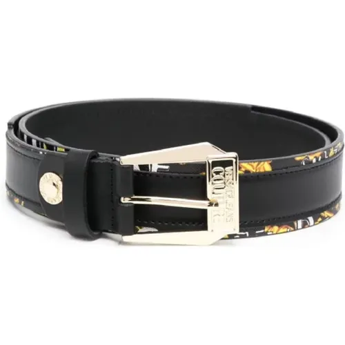 Baroque Print Belt With Logo Buckle 100 , male, Sizes: 105 CM, 100 CM - Versace Jeans Couture - Modalova