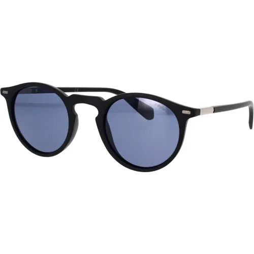 Runde Blaue Polarisierte Sonnenbrille , unisex, Größe: 47 MM - Polaroid - Modalova