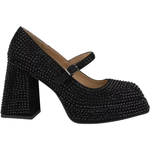 Rhinestone Square Toe Pumps , female, Sizes: 4 UK, 5 UK, 3 UK, 8 UK, 7 UK, 6 UK - Alma en Pena - Modalova