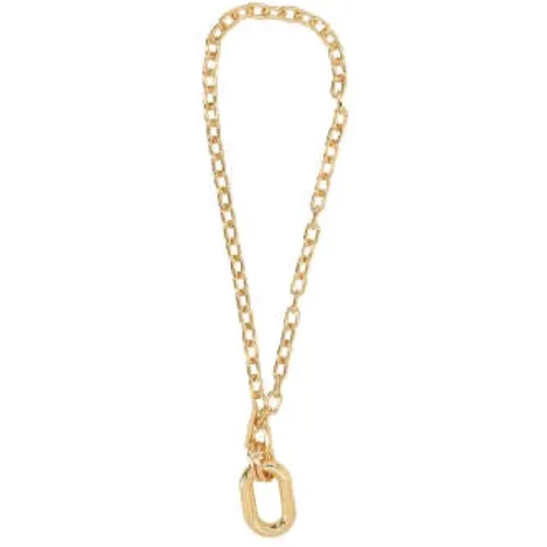 Golden Chain Necklace with Link Pendant , female, Sizes: ONE SIZE - Paco Rabanne - Modalova