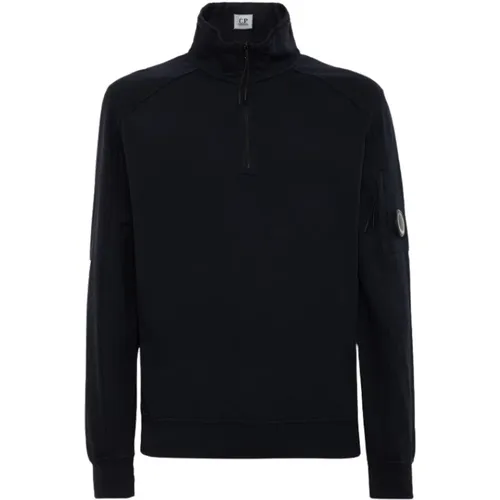 Leichter italienischer Fleece-Zip-Sweatshirt , Herren, Größe: S - C.P. Company - Modalova