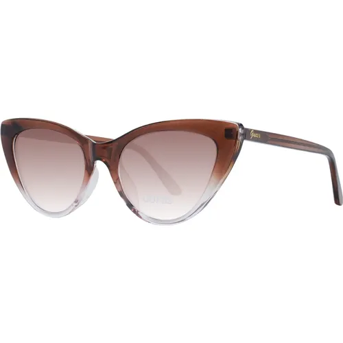 Braune Cat Eye Sonnenbrille für Frauen - Guess - Modalova