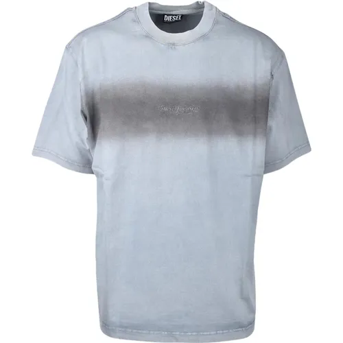 Graues T-Shirt für Männer , Herren, Größe: L - Diesel - Modalova