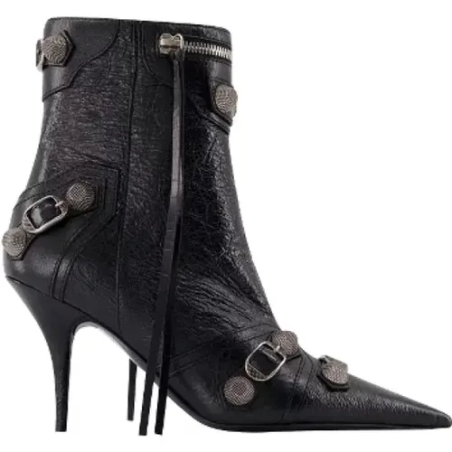 Pre-owned Leather boots , female, Sizes: 7 UK - Balenciaga Vintage - Modalova