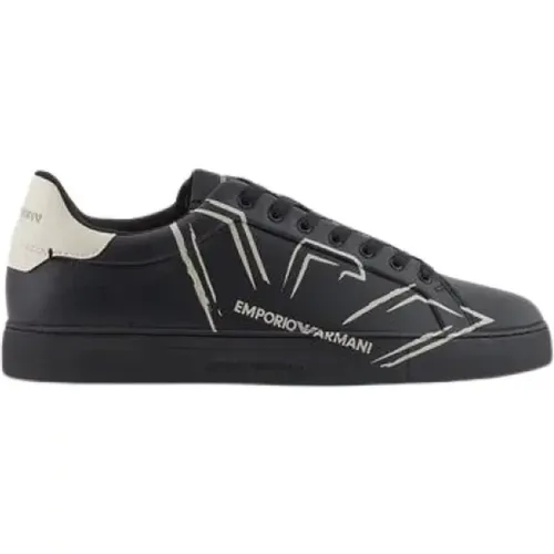 Schwarzer Adler Sneaker Aw24 , Herren, Größe: 43 1/2 EU - Emporio Armani - Modalova