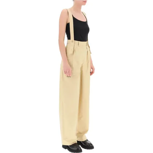 Cotton cargo pants with suspenders , Damen, Größe: XS - Kenzo - Modalova