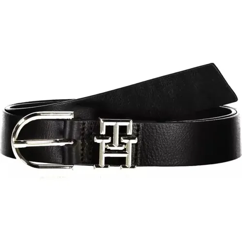 Leather Belt with Metal Buckle , female, Sizes: 75 CM, 70 CM - Tommy Hilfiger - Modalova