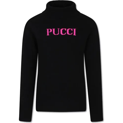 Schwarzer Strickpullover Hoher Kragen Lange Ärmel - EMILIO PUCCI - Modalova